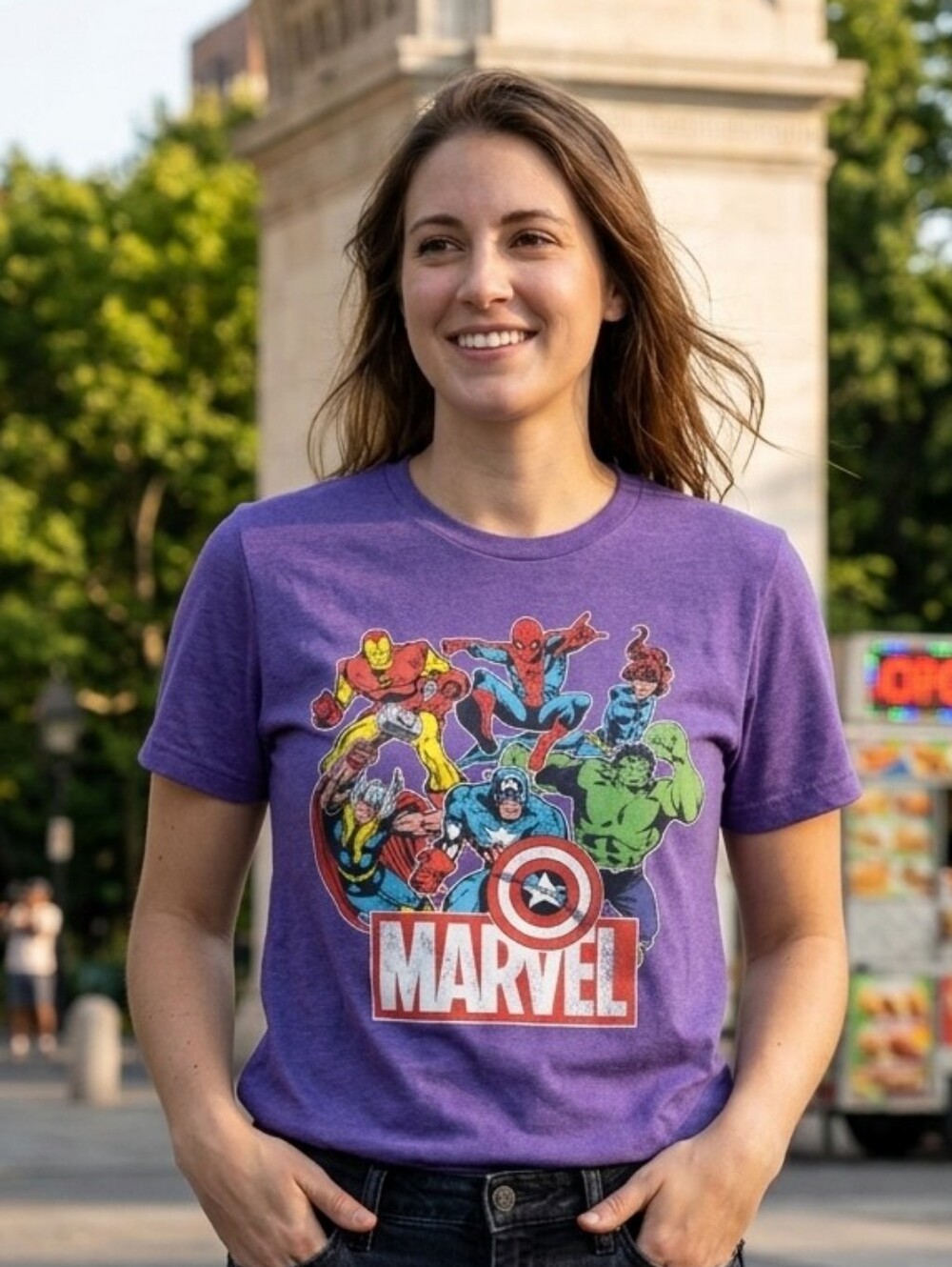 Marvel Avengers Graphic Tee- Purple